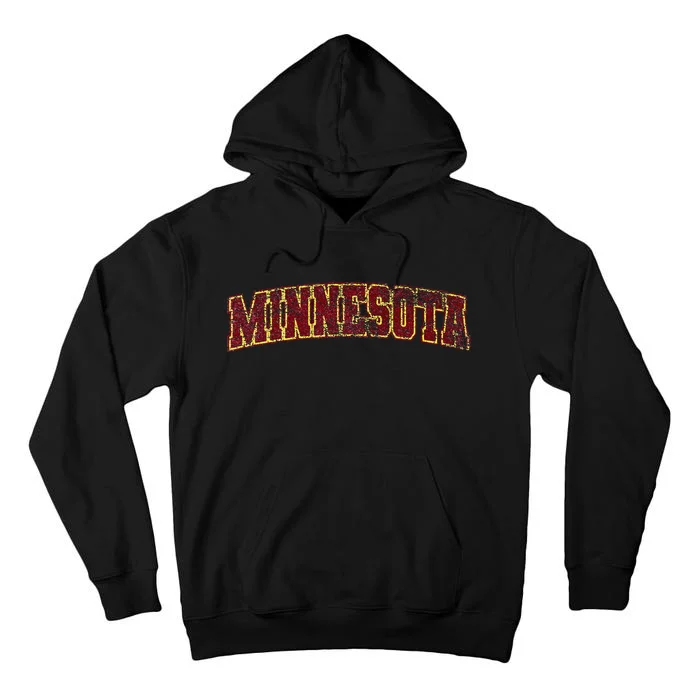 Minnesota Mn State Varsity Style Faded Design Tall Hoodie