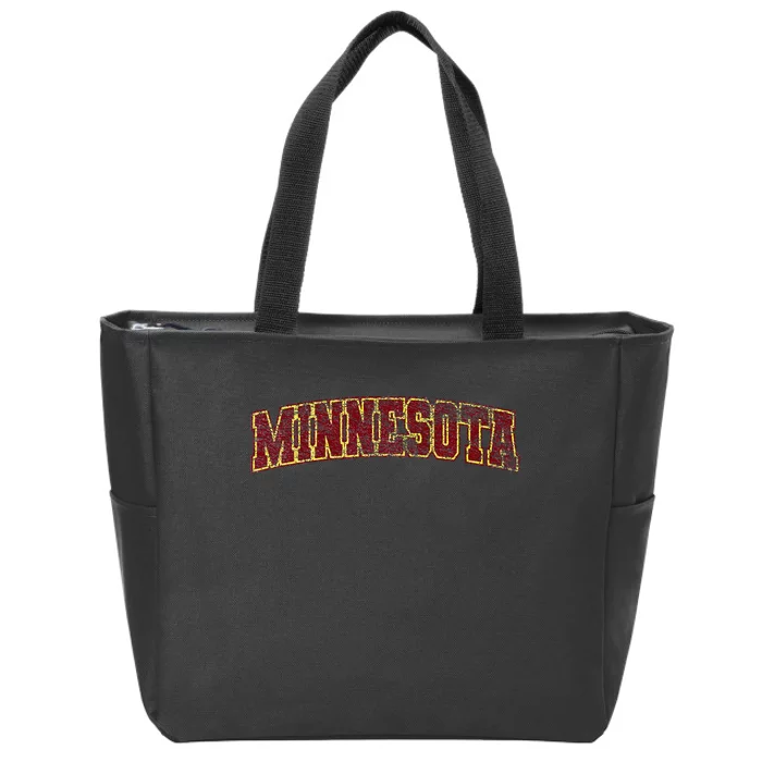 Minnesota Mn State Varsity Style Faded Design Zip Tote Bag