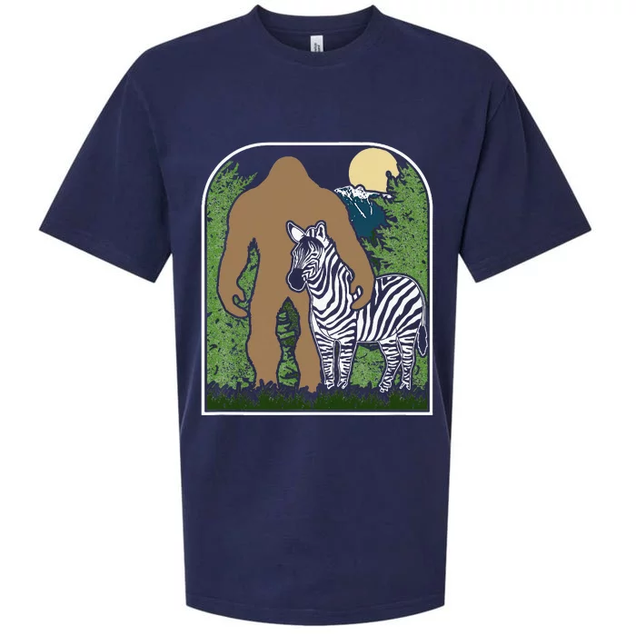 Mount Mt Si Forest Bigfoot Protecting Zebra Sueded Cloud Jersey T-Shirt