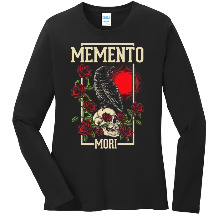 Memento Mori Stoicism Philosophy Stoic Philosopher Quote Ladies Long Sleeve Shirt