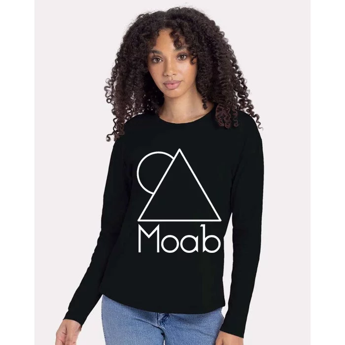 Minimal Mountain & Sun Moab Utah Womens Cotton Relaxed Long Sleeve T-Shirt