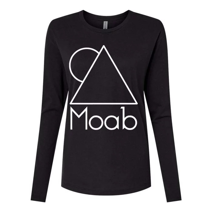 Minimal Mountain & Sun Moab Utah Womens Cotton Relaxed Long Sleeve T-Shirt