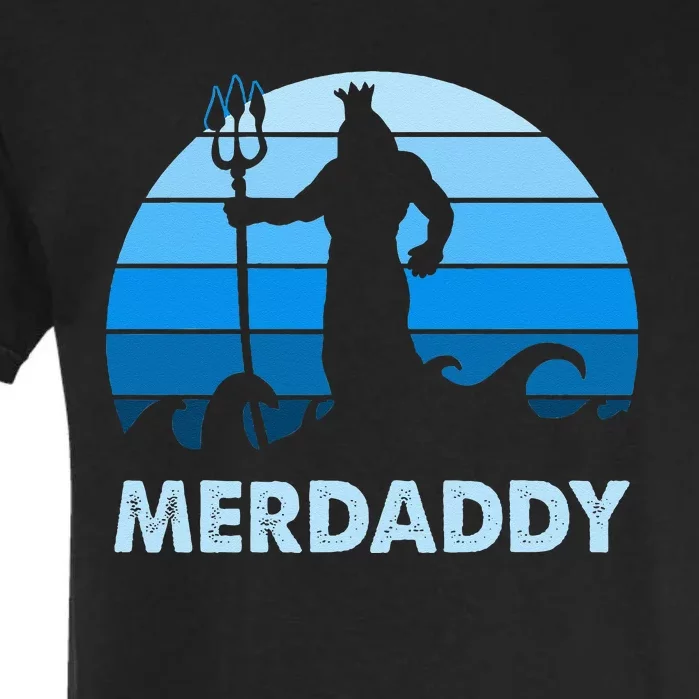 Merdaddy Mermaid Security Merman Daddy Fathers Day Swimmer Garment-Dyed Heavyweight T-Shirt