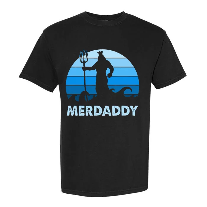 Merdaddy Mermaid Security Merman Daddy Fathers Day Swimmer Garment-Dyed Heavyweight T-Shirt