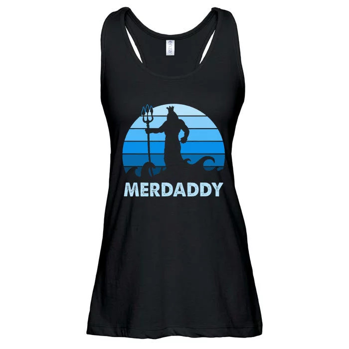 Merdaddy Mermaid Security Merman Daddy Fathers Day Swimmer Ladies Essential Flowy Tank