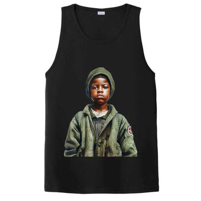 Military Minded Street Soldier Urban Warrior Black Boy Performance Tank