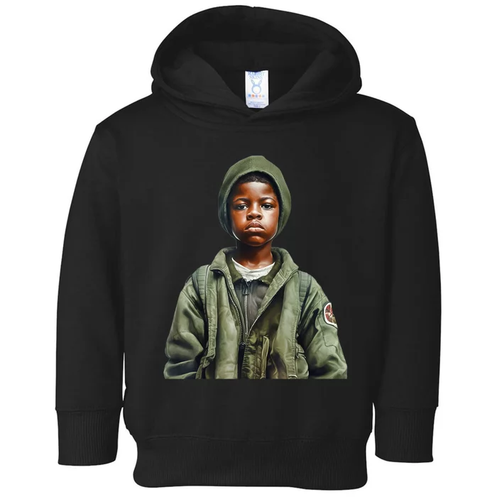 Military Minded Street Soldier Urban Warrior Black Boy Toddler Hoodie