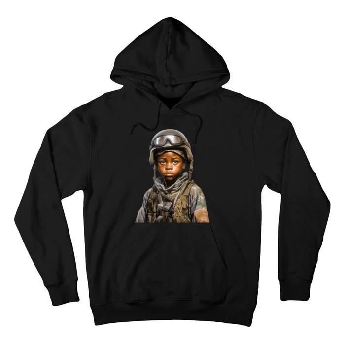 Military Minded Street Soldier Urban Warrior Black Boy Tall Hoodie