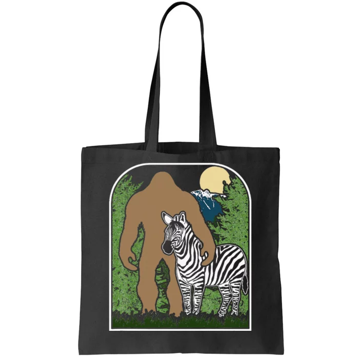 Mount Mt Si Forest Bigfoot Protecting Zebra Tote Bag