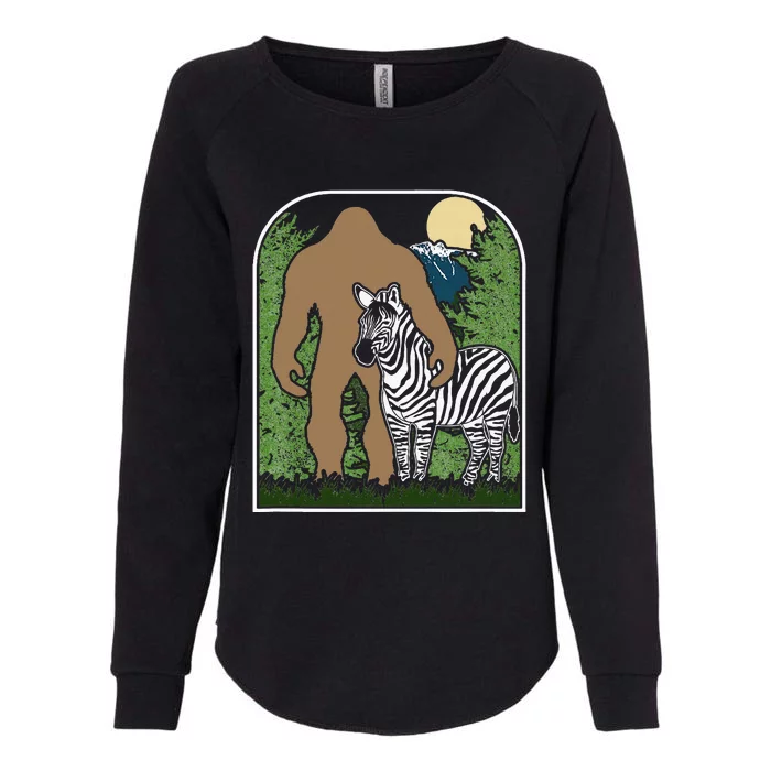 Mount Mt Si Forest Bigfoot Protecting Zebra Womens California Wash Sweatshirt