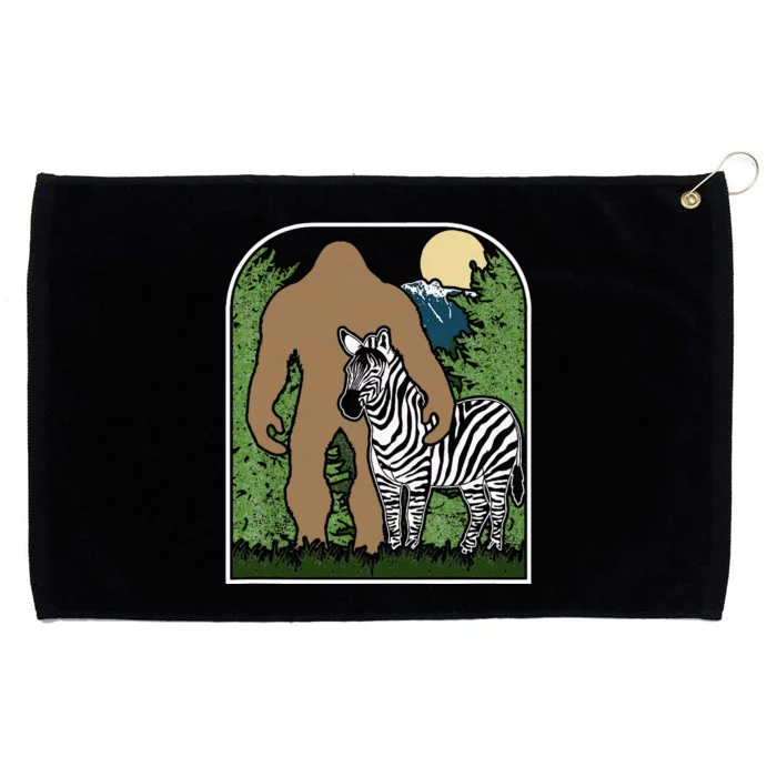 Mount Mt Si Forest Bigfoot Protecting Zebra Grommeted Golf Towel