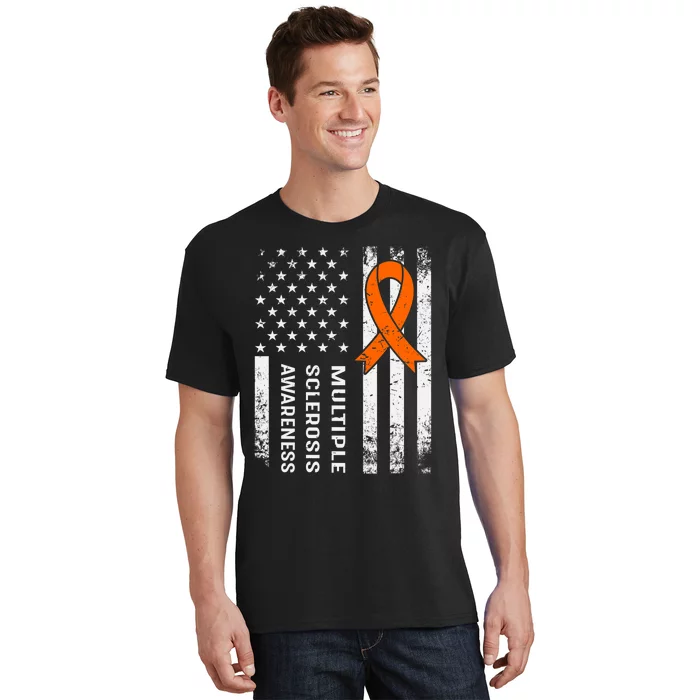 MS Multiple Sclerosis Awareness Orange Ribbon T-Shirt