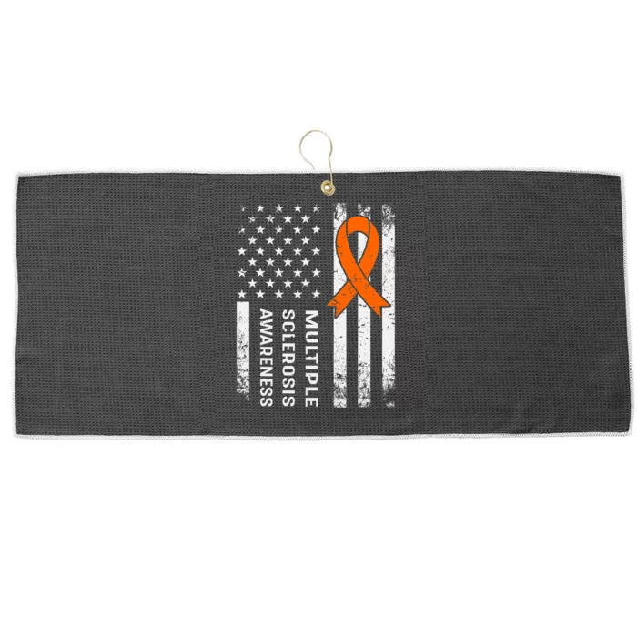 MS Multiple Sclerosis Awareness Orange Ribbon Large Microfiber Waffle Golf Towel