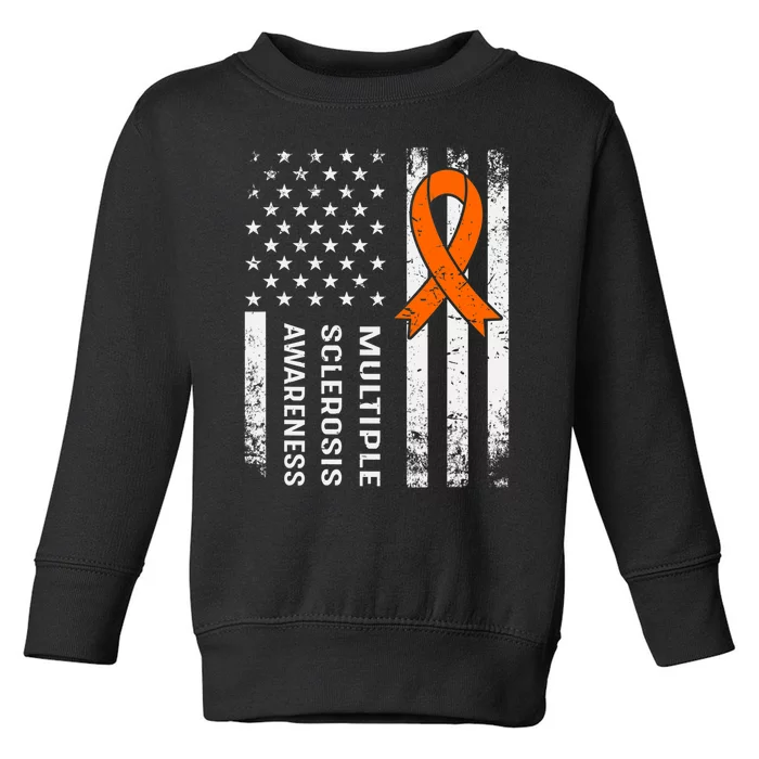 MS Multiple Sclerosis Awareness Orange Ribbon Toddler Sweatshirt