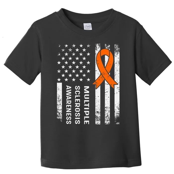 MS Multiple Sclerosis Awareness Orange Ribbon Toddler T-Shirt