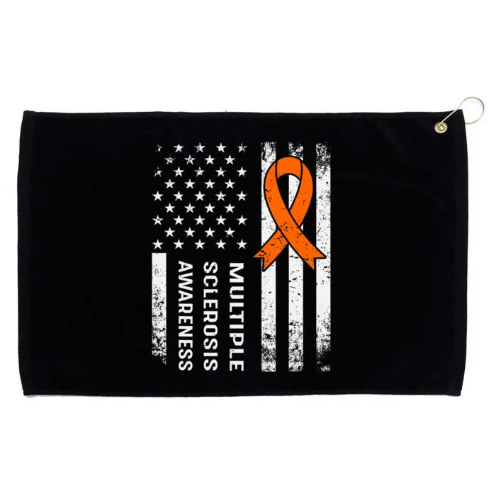 MS Multiple Sclerosis Awareness Orange Ribbon Grommeted Golf Towel