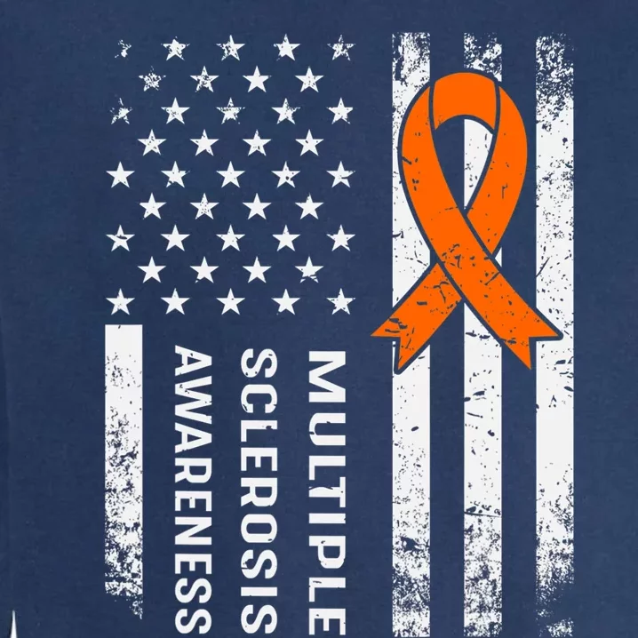 MS Multiple Sclerosis Awareness Orange Ribbon Garment-Dyed Sweatshirt