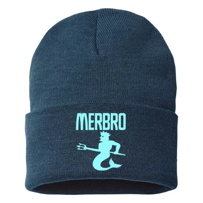 Majestic Merbro Swimming Merman Design Sustainable Knit Beanie