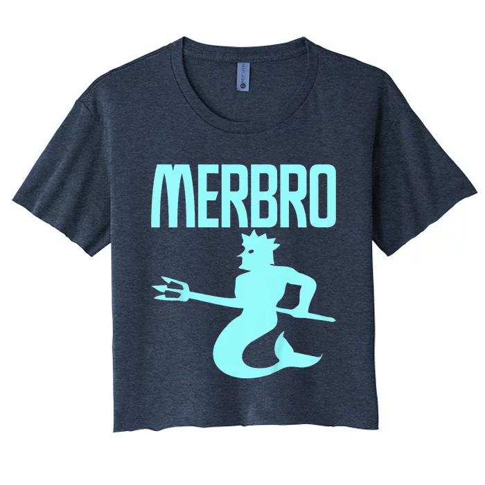 Majestic Merbro Swimming Merman Design Women's Crop Top Tee