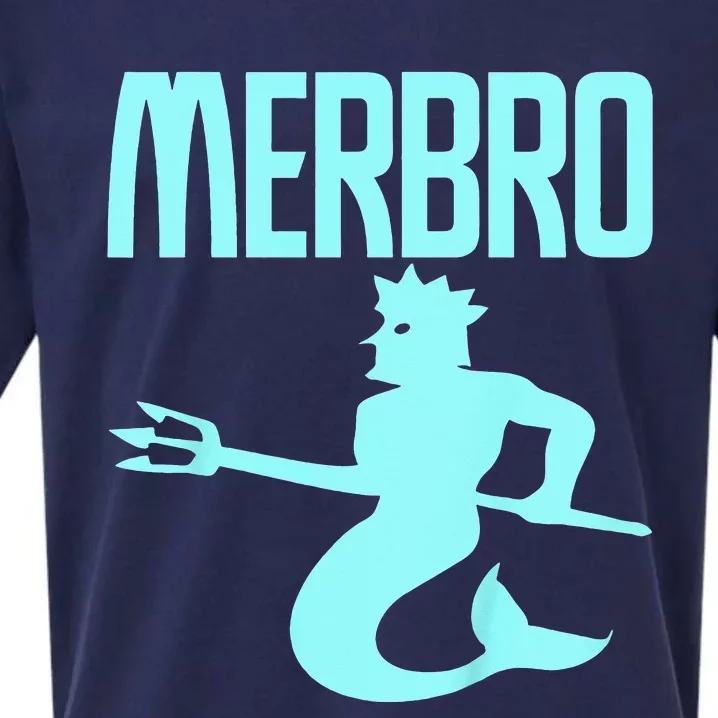 Majestic Merbro Swimming Merman Design Sueded Cloud Jersey T-Shirt