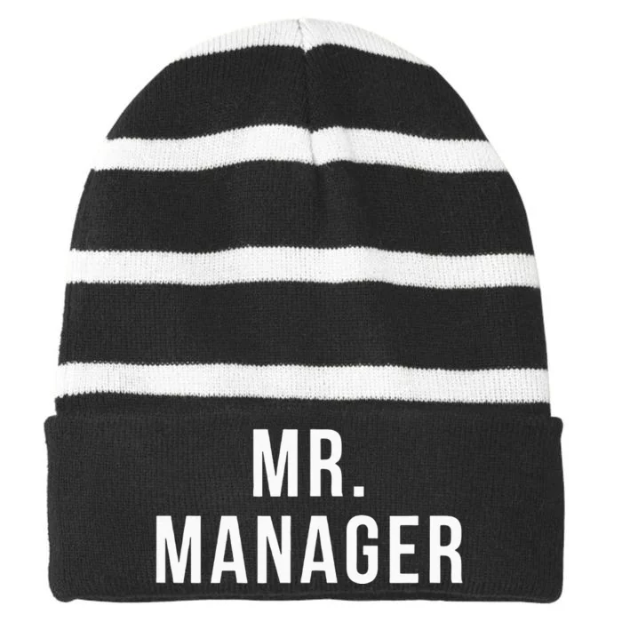 Mr. Manager Television TV Movie Reference Striped Beanie with Solid Band