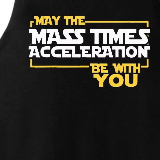 May Mass Times Acceleration Be With You Science Ladies Tri-Blend Wicking Tank