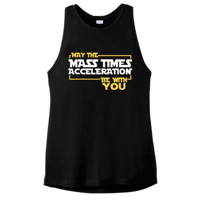 May Mass Times Acceleration Be With You Science Ladies Tri-Blend Wicking Tank