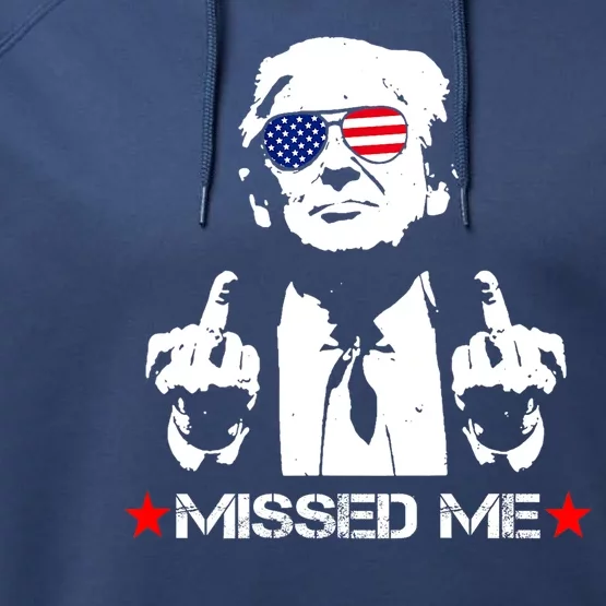 Miss Me Trump Shot Assassination Attempt 2024 Performance Fleece Hoodie