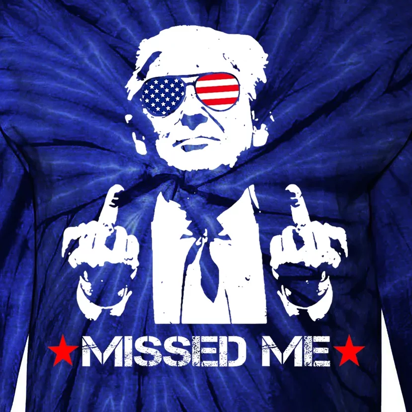 Miss Me Trump Shot Assassination Attempt 2024 Tie-Dye Long Sleeve Shirt