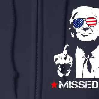 Miss Me Trump Shot Assassination Attempt 2024 Full Zip Hoodie