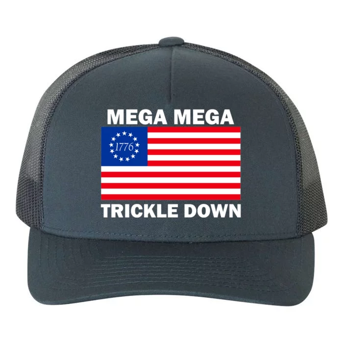 Mega Mega Trickle Down USA 1776 Flag Patriot Yupoong Adult 5-Panel Trucker Hat