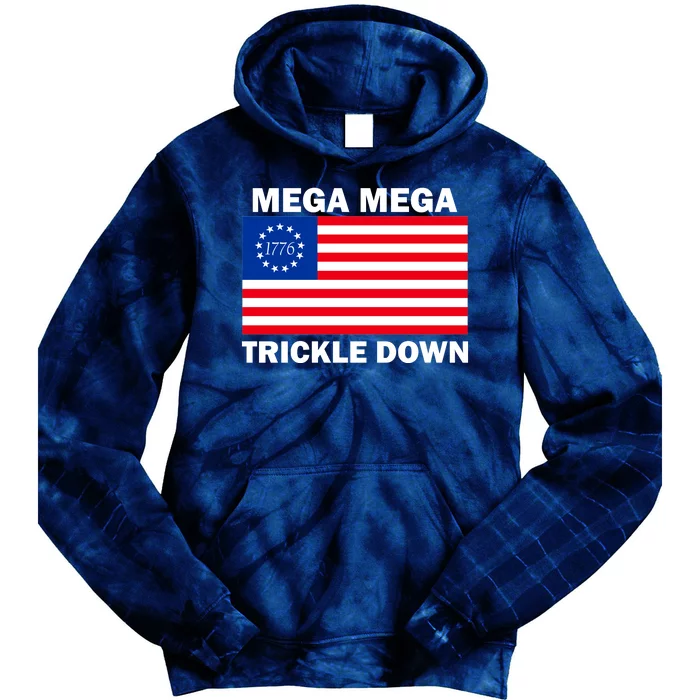 Mega Mega Trickle Down USA 1776 Flag Patriot Tie Dye Hoodie