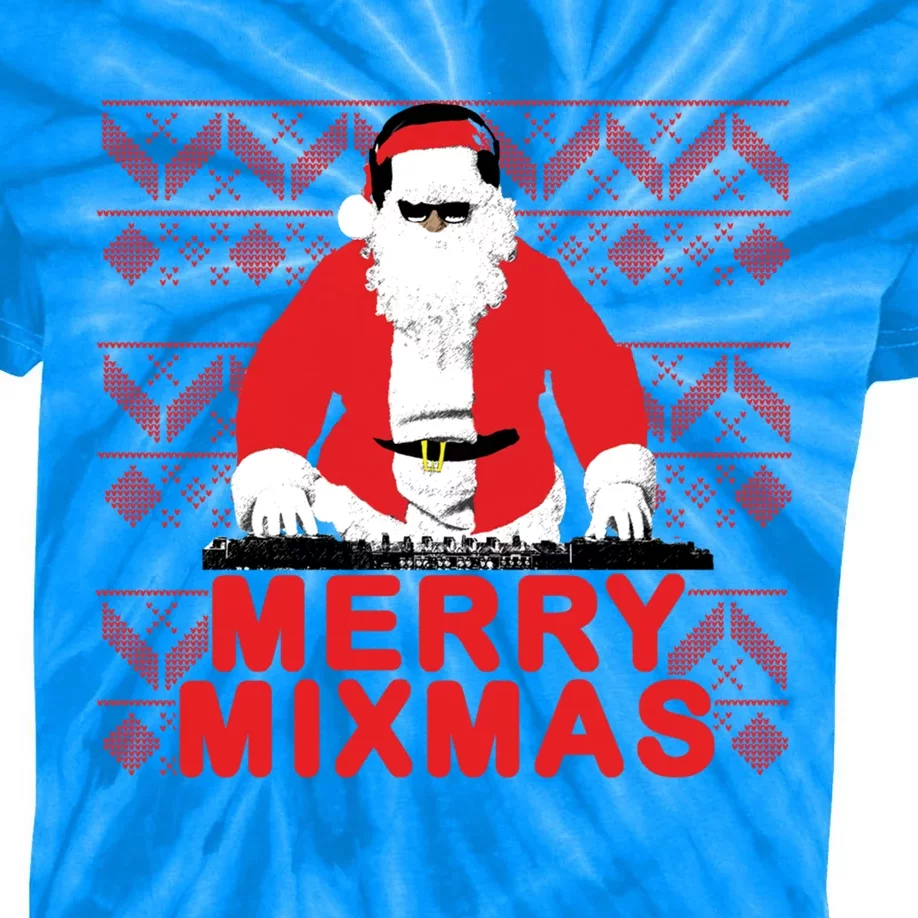 Merry Mixmas To The Dj Santa Father Christmas Funny Gift Kids Tie-Dye T-Shirt