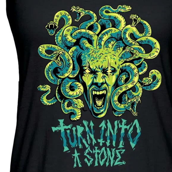 Medusa Monster Turn Into Stone Ladies Essential Flowy Tank