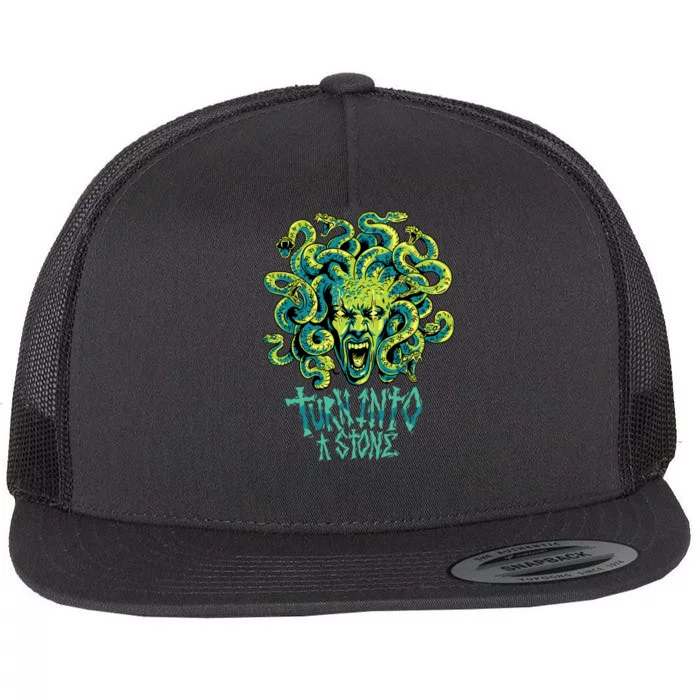 Medusa Monster Turn Into Stone Flat Bill Trucker Hat