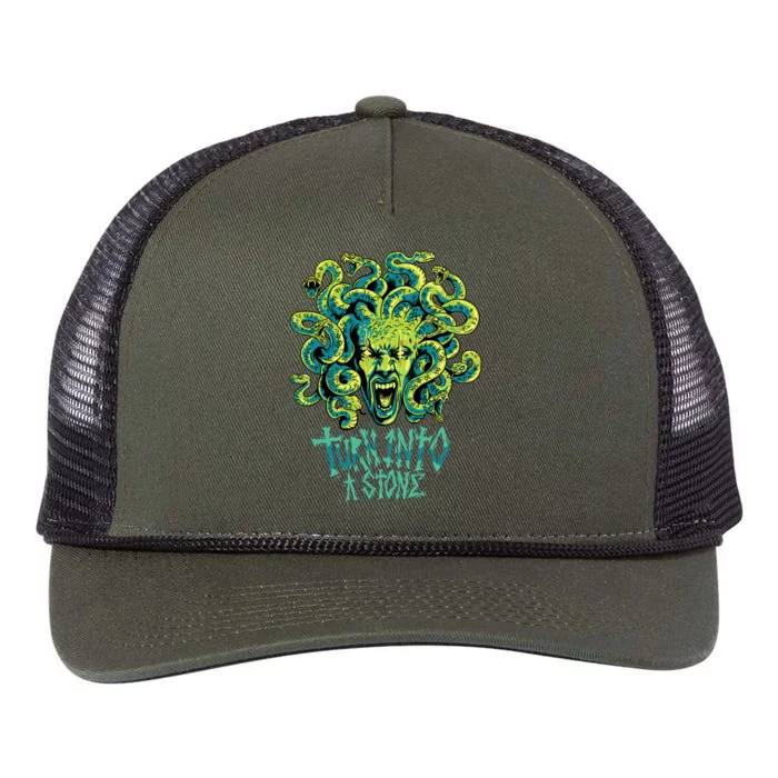 Medusa Monster Turn Into Stone Retro Rope Trucker Hat Cap