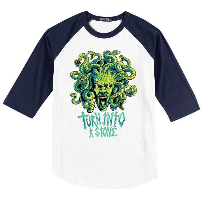 Medusa Monster Turn Into Stone Baseball Sleeve Shirt