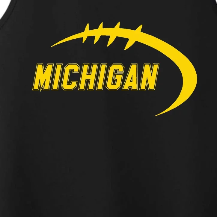 Michigan MI Throwback College Font Classic Performance Tank