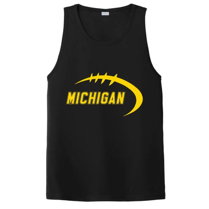 Michigan MI Throwback College Font Classic Performance Tank