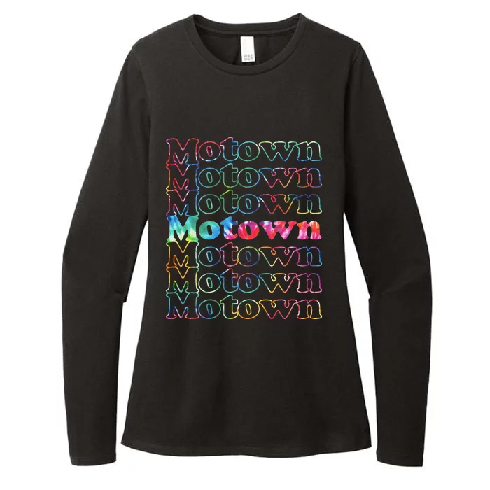 Motown Music Tie Dye Womens CVC Long Sleeve Shirt