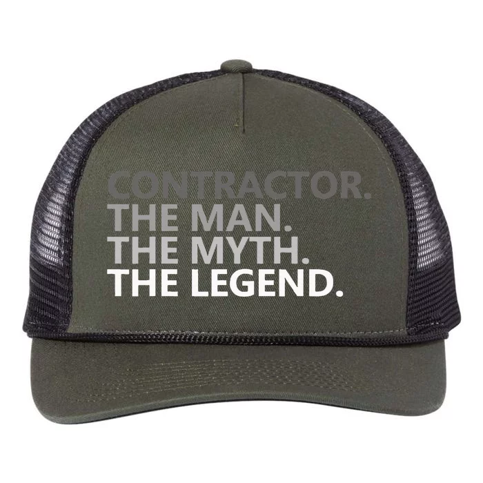 Man Myth The Legend Contractor Dad Retro Rope Trucker Hat Cap