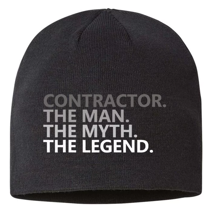 Man Myth The Legend Contractor Dad Funny General Contractor 8 1/2in Sustainable Knit Beanie