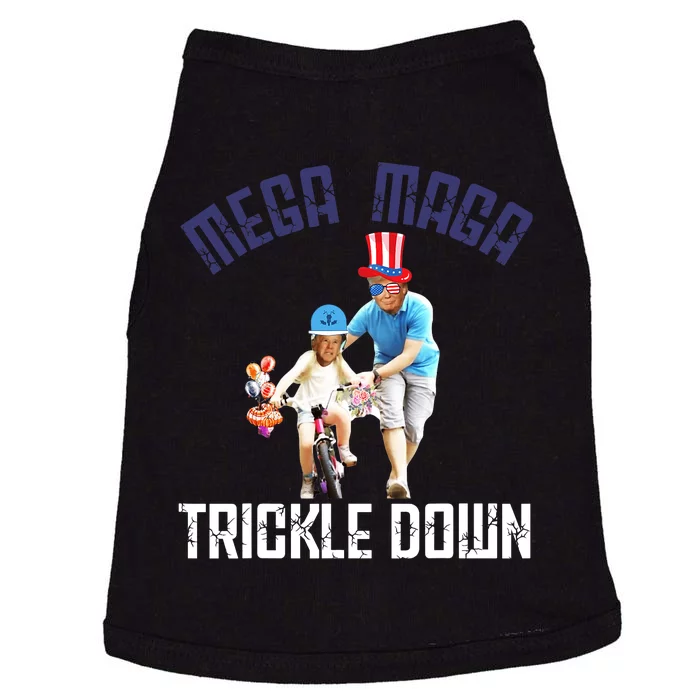 Mega Maga Trickle Down Patriotic American Funny Biden Quote Doggie Tank