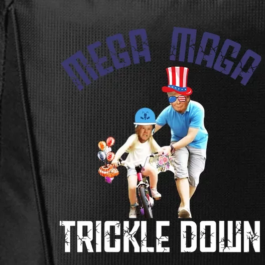 Mega Maga Trickle Down Patriotic American Funny Biden Quote City Backpack