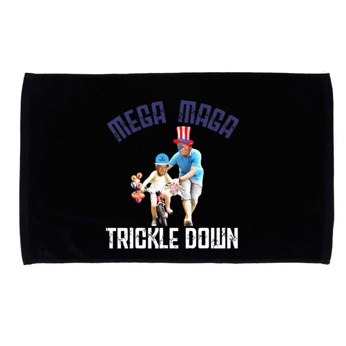 Mega Maga Trickle Down Patriotic American Funny Biden Quote Microfiber Hand Towel