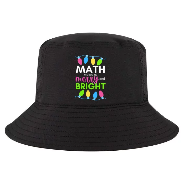 Math Makes Us Merry And Bright Holiday Teacher Design Long Sleeve Cool Comfort Performance Bucket Hat