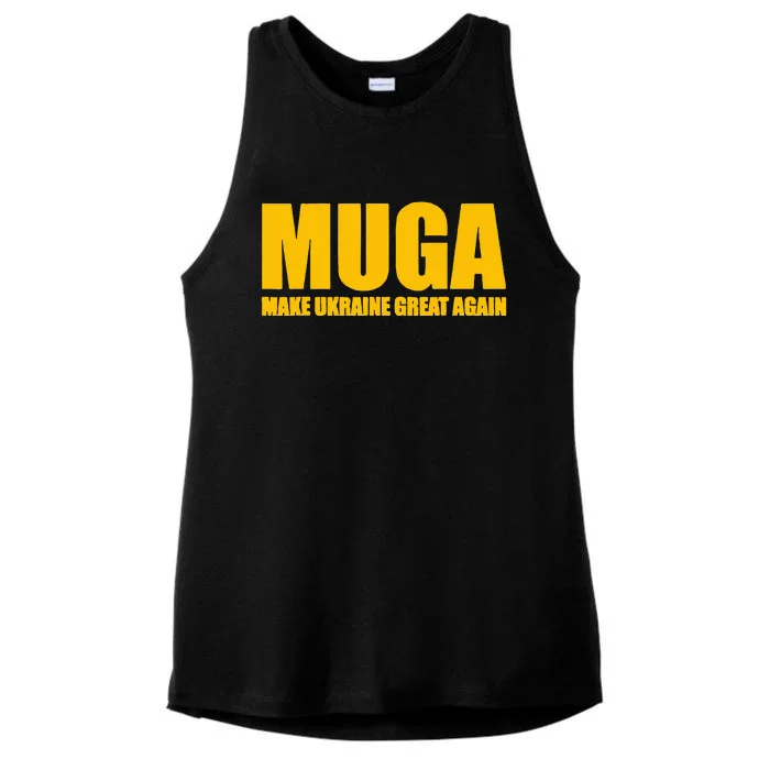 Muga Make Ukraine Great Again Ladies Tri-Blend Wicking Tank