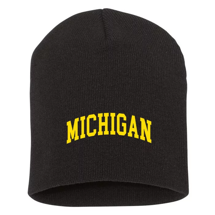 Michigan Mi Usa United States Font Short Acrylic Beanie