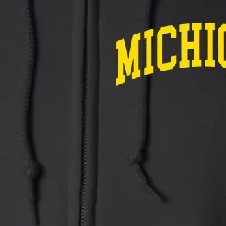 Michigan Mi Usa United States Font Full Zip Hoodie