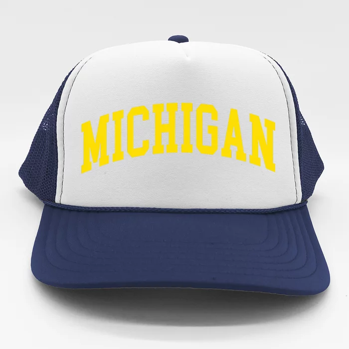 Michigan Mi Usa United States Font Trucker Hat